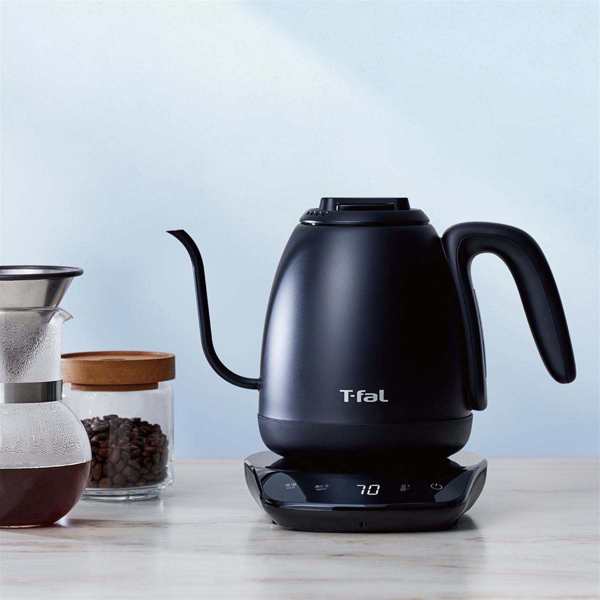 ティファール、8段階の温度が設定できる電気ケトル「カフェ ロック