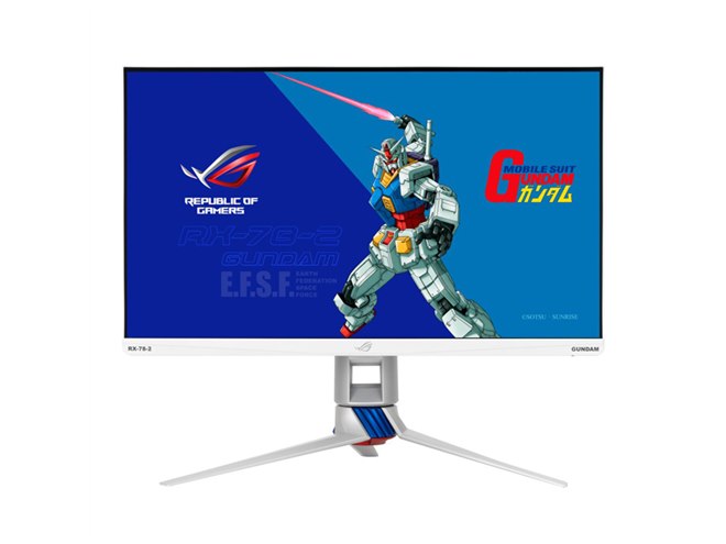 ASUS、「機動戦士ガンダム」コラボの27型ゲーミングディスプレイを本日