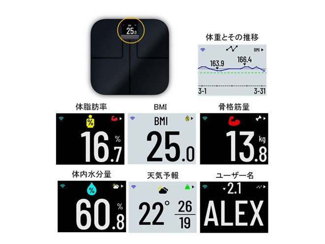 ガーミン、アプリでデータ管理ができる体重計「Index S2」 - 価格.com