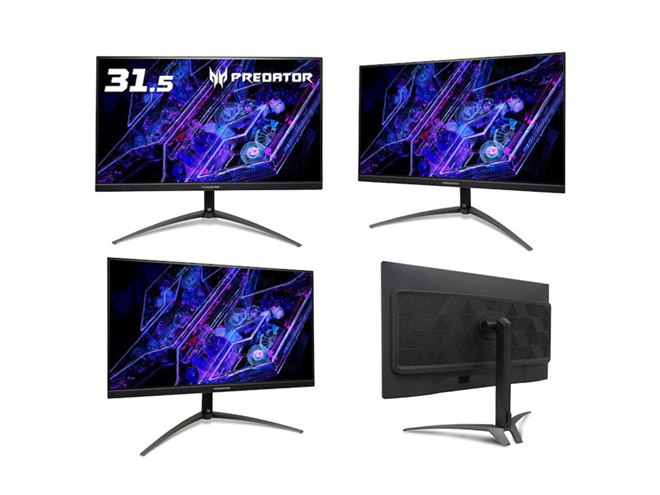 エイサー、160Hzリフレッシュレート対応の31.5型4Kゲーミングモニター2