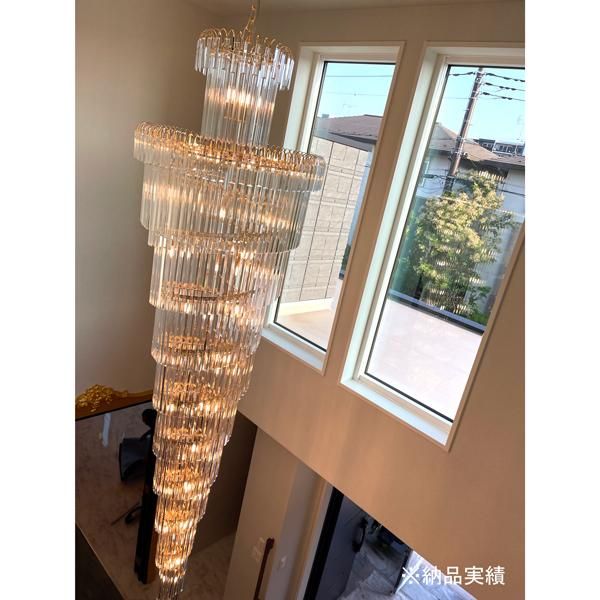 吹き抜け クリスタルシャンデリア｜シャンデリア専門店エルジュエル