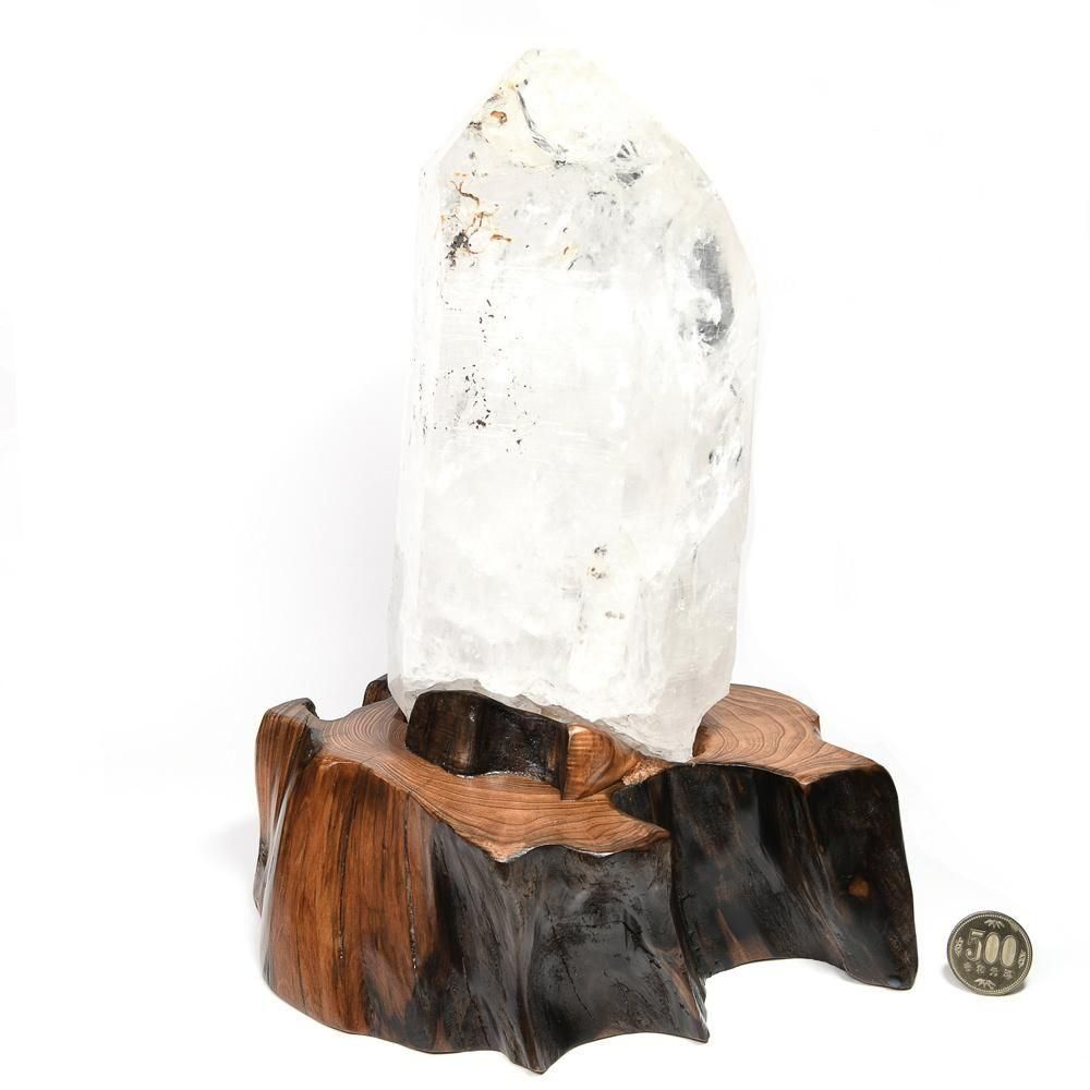 パールヴァティ渓谷産ヒマラヤ水晶ポイント 3.4kg 屋久杉台座付 #GA130