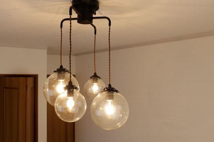 4灯ペンダントライト ガラス 照明 Orelia-C｜デザイン照明のCROIX