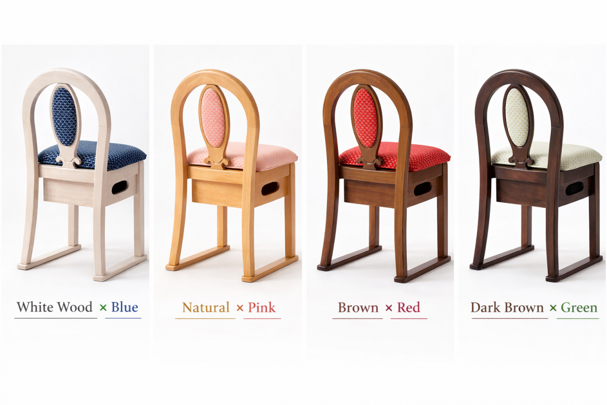 交換タイプLチェア | 鏡台椅子収納付き - ドレッサー女優ミラー国産