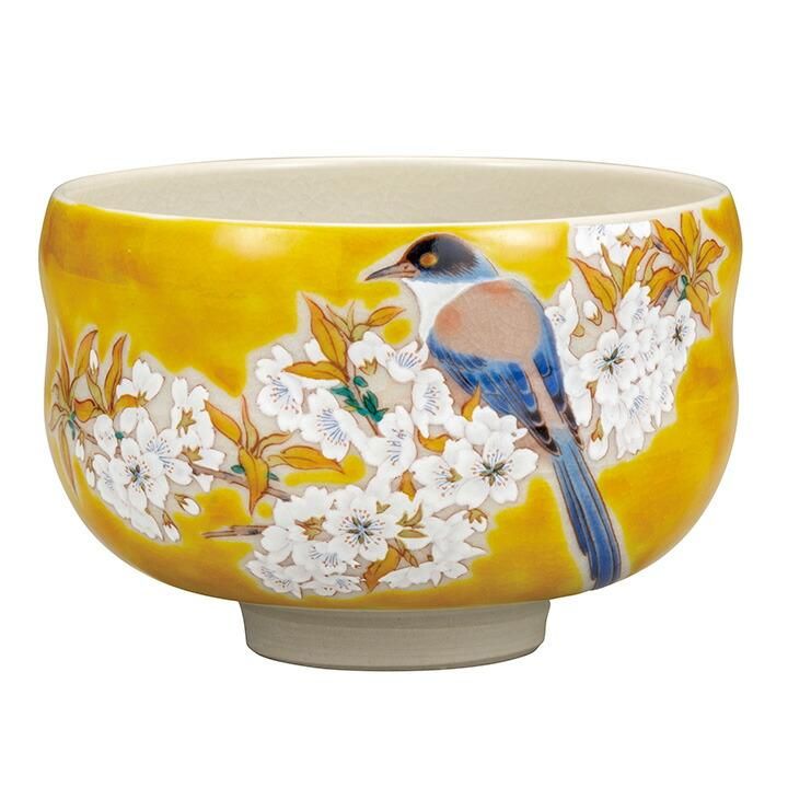 抹茶碗 吉田屋山桜に鳥