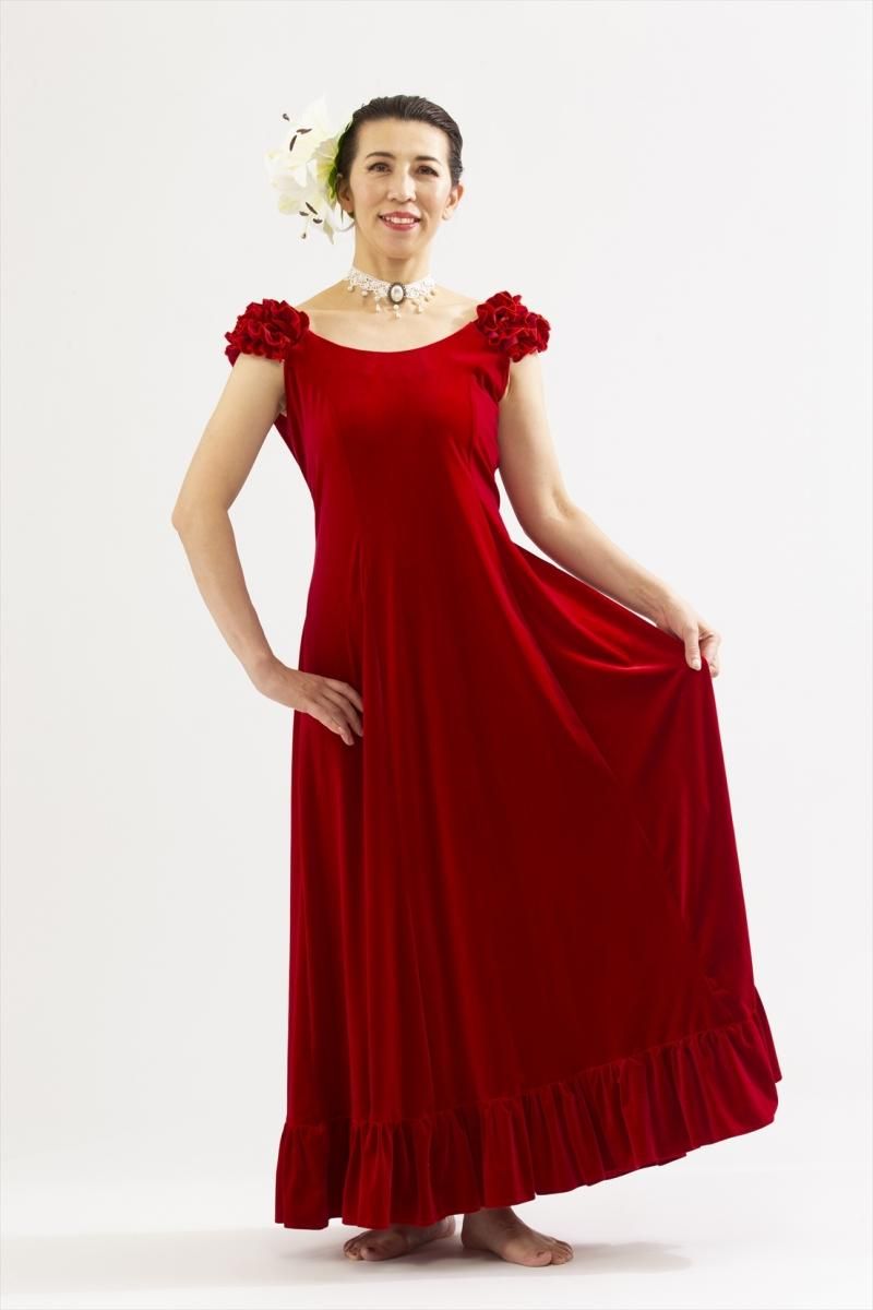 ベロアドレス,ベルベットドレス,-フラダンス衣装V16 スイートアロハ