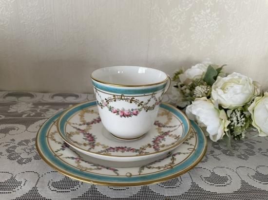 優美コールポート・ハンドペイント トリオ - アンティークと薔薇雑貨の