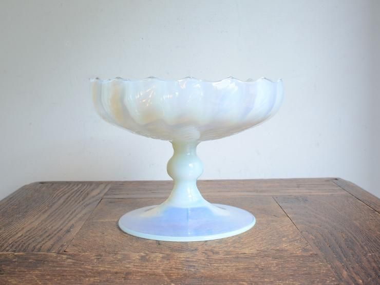 ヴィンテージ オパールセントガラス コンポート｜アンティーク雑貨