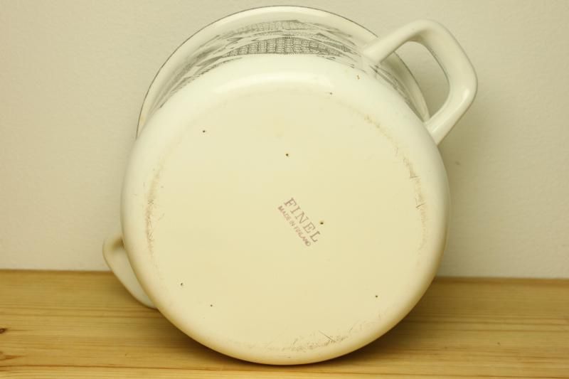 ARABIA/アラビア FINEL/フィネル Neptun お魚の両手鍋(ホワイト