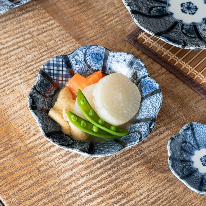 藍京花 16.8cm浅鉢[定番] - 業務用食器販売用食器 卸売のやまに