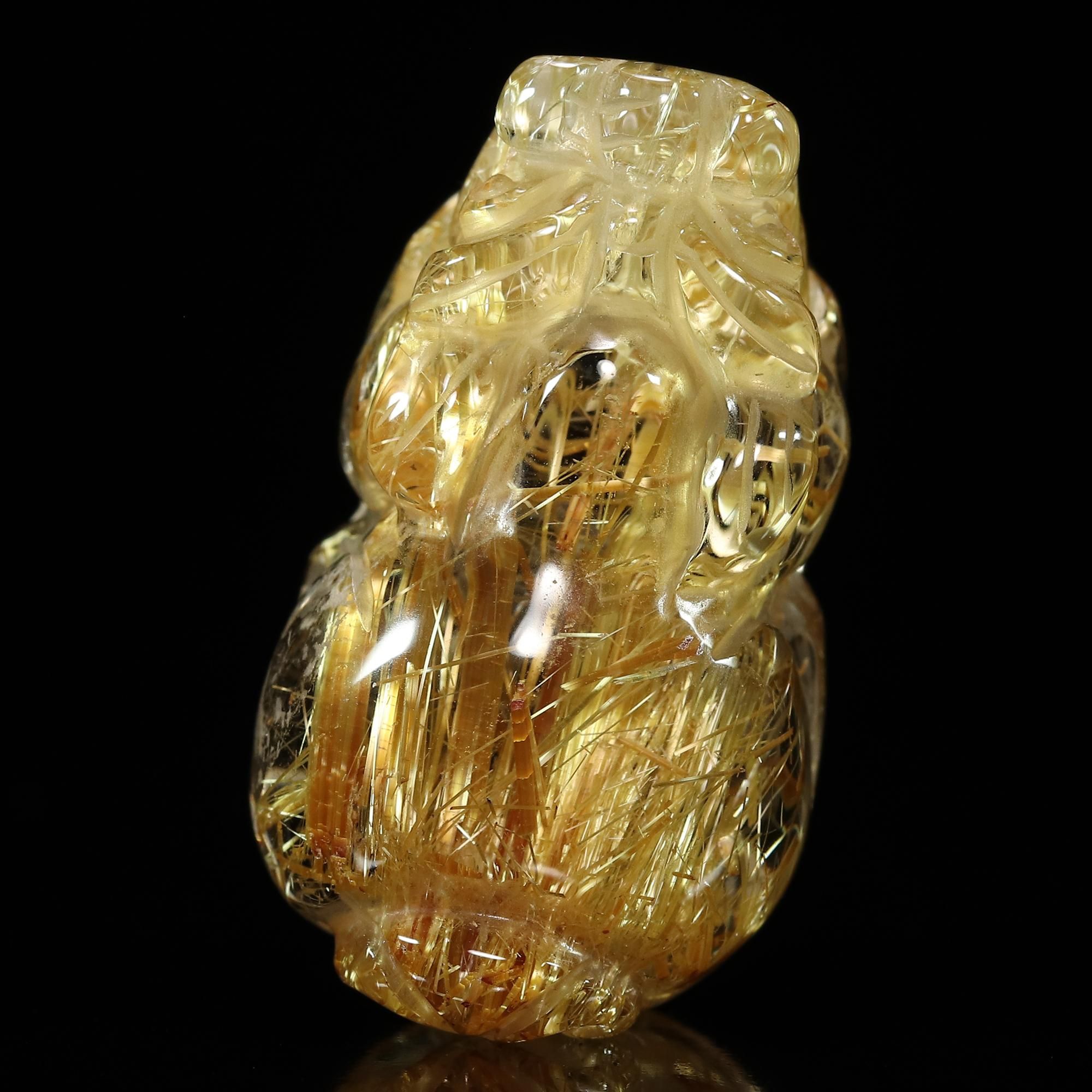 偏財運を高める風水アイテム】タイチンルチルクォーツ 貔貅(ヒキュウ