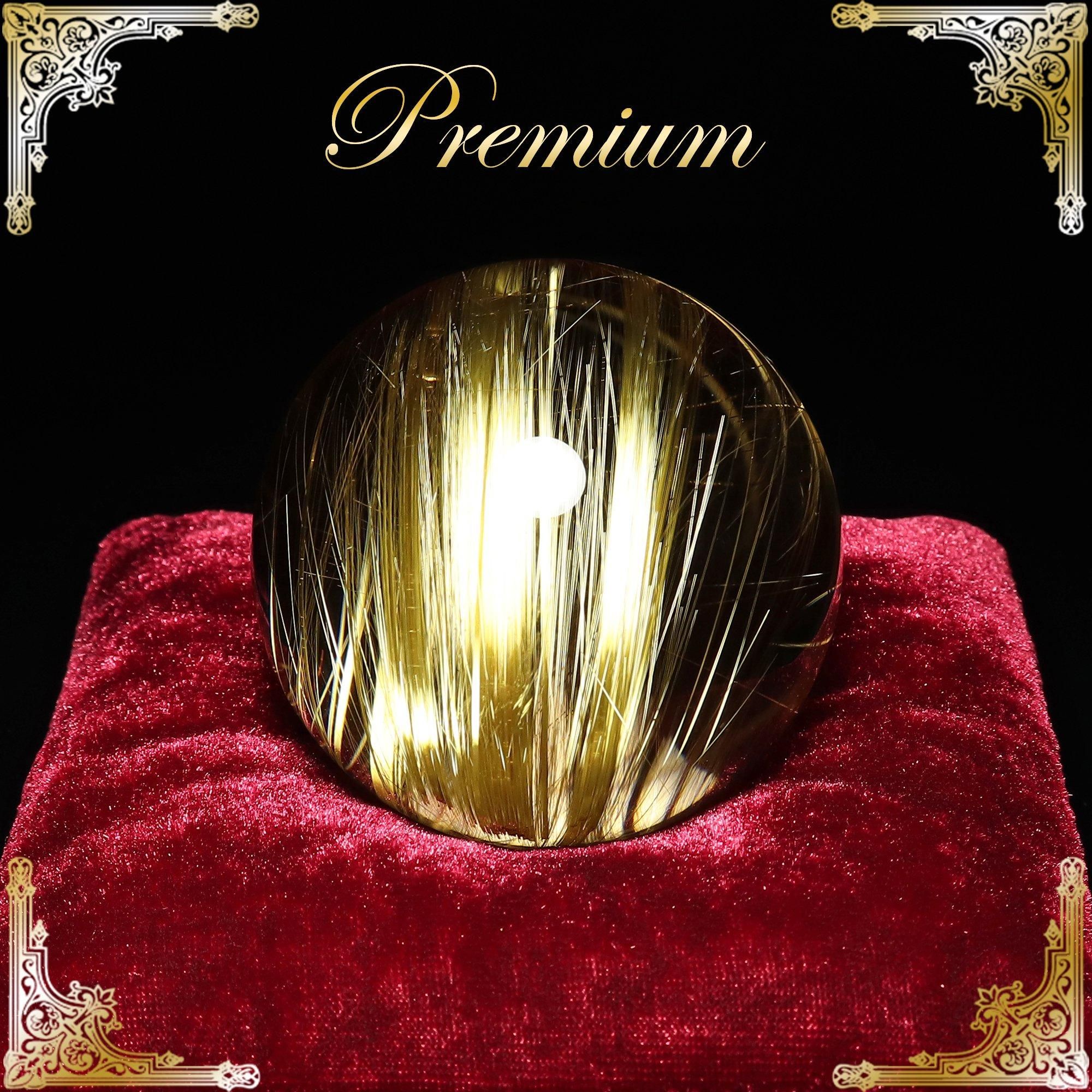 プレミアムゴールドルチルクォーツ Φ50.8mm玉 スフィア(型番pfr200