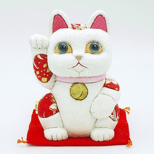 招き猫 風水（白） 江戸木目込人形 柿沼人形