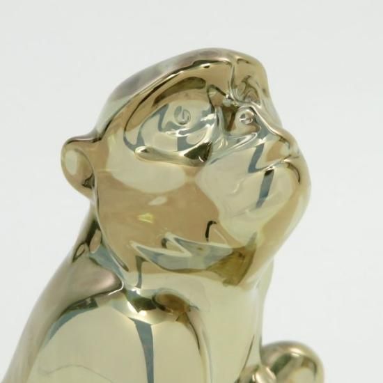 バカラ フィギュリン ○ サル 置物 座り ゴールド 金 オーナメント