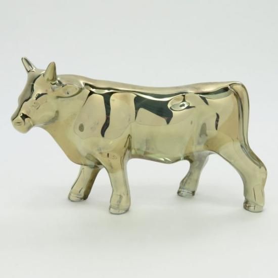 バカラ フィギュリン ○ 牛 置物 ゴールド 金 オーナメント ウシ