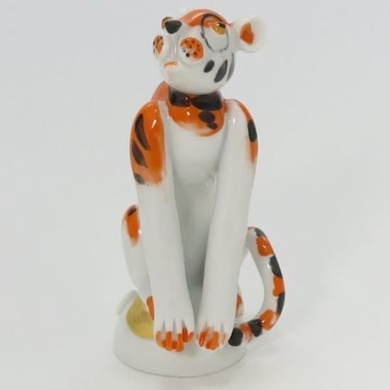 マイセン 置物□トラ オレンジ フィギュリン 7cm 干支シリーズ 寅 虎