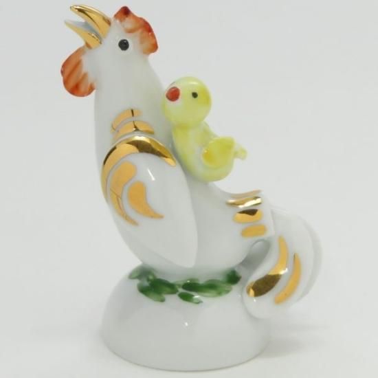 マイセン 置物□トリ ひよこ付き フィギュリン 5.5cm 干支シリーズ 酉