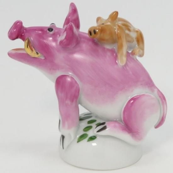 マイセン 置物□イノシシ ピンク フィギュリン 4.5cm 干支シリーズ 亥