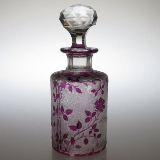 オールド バカラ 香水瓶 ○ エグランチエ パフュームボトル パープル