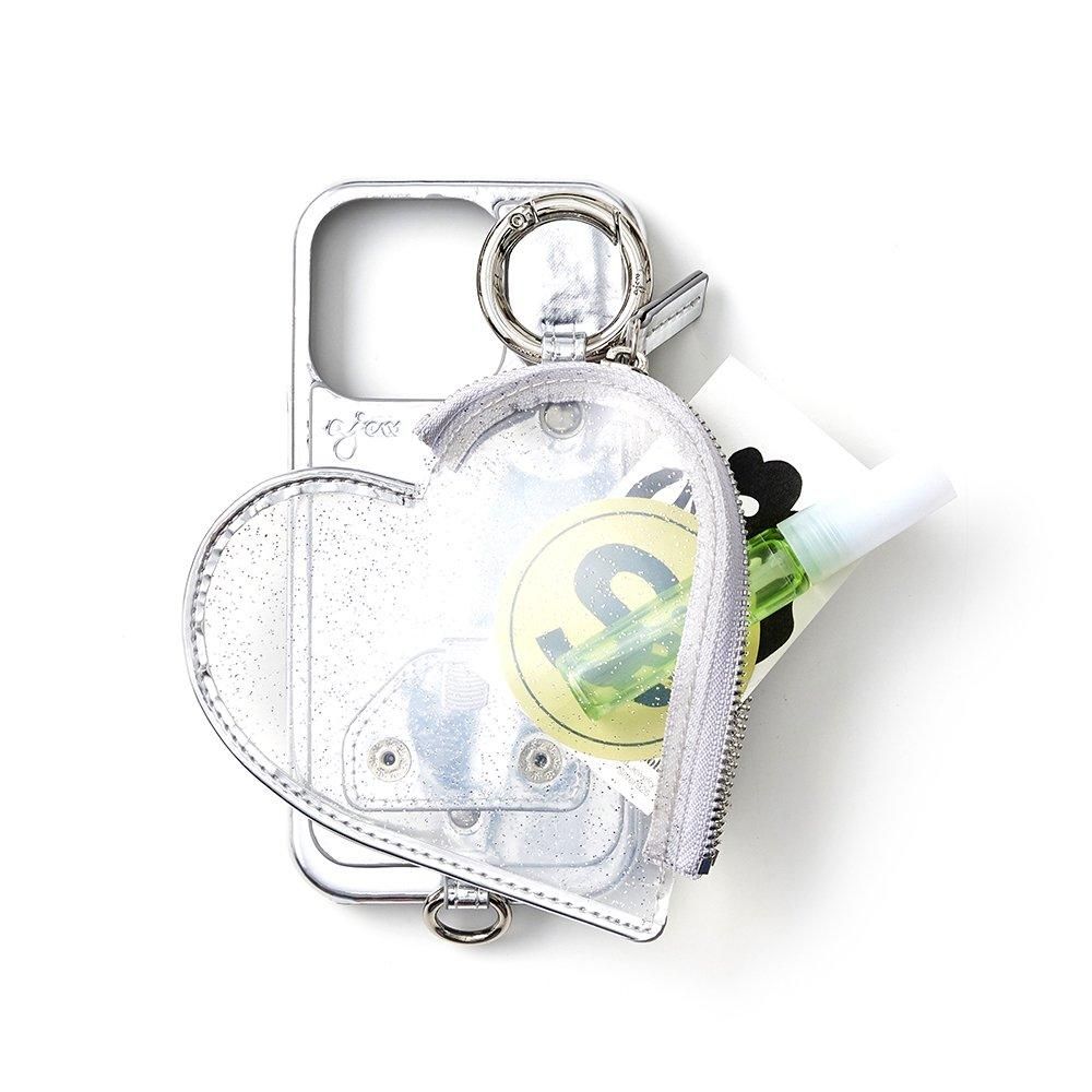 PVC heart planet case (カードケース無) | iPhone16Pro / silver - ajew
