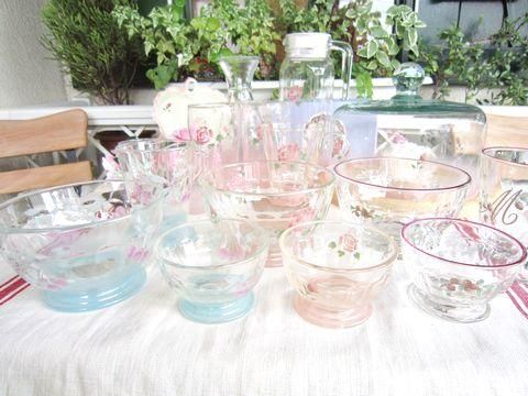 マニーローズ ガラス カフェオレボウル（L） - 「フランス雑貨マニー