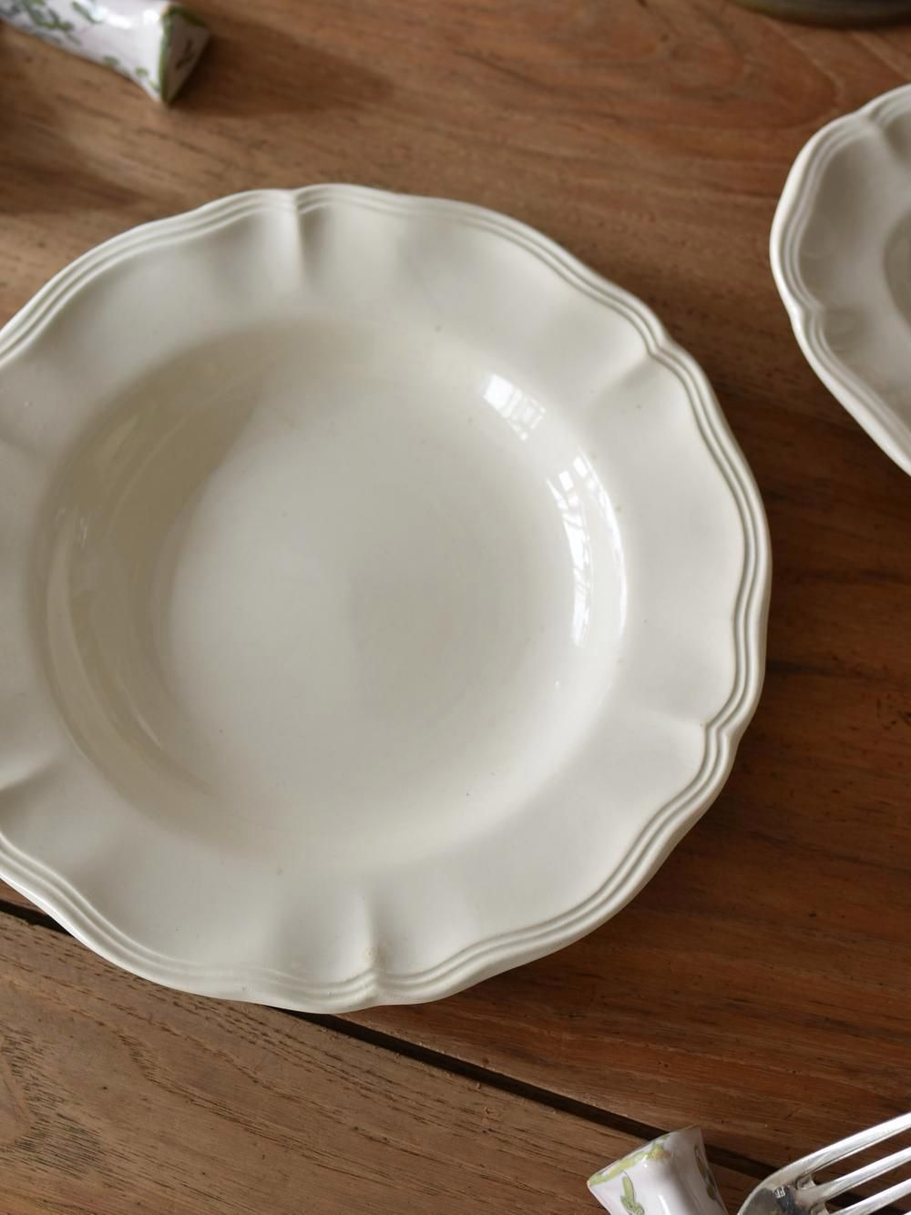 フランスアンティーク雑貨 花リムプレート.16(23cm深皿) サルグミンヌ