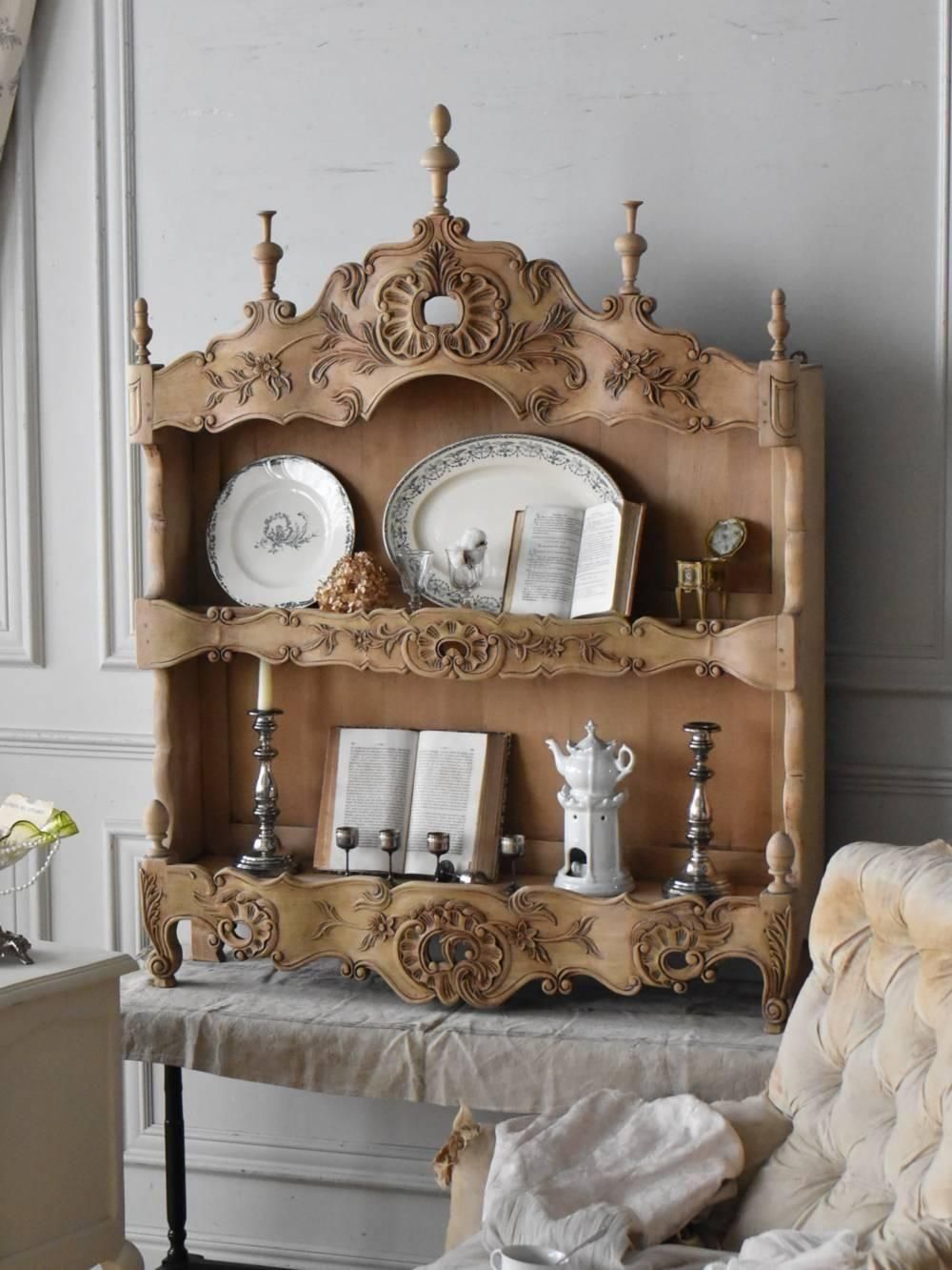 アンティークシェルフ フランスアンティーク家具 剥離家具 飾り棚