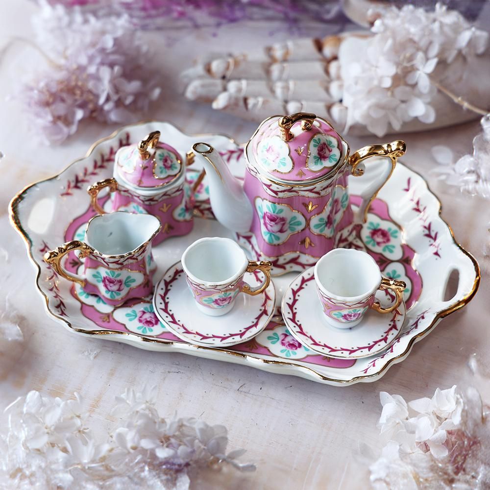 ミニチュアティーセット（大きめ・花柄）- 海福雑貨通販部