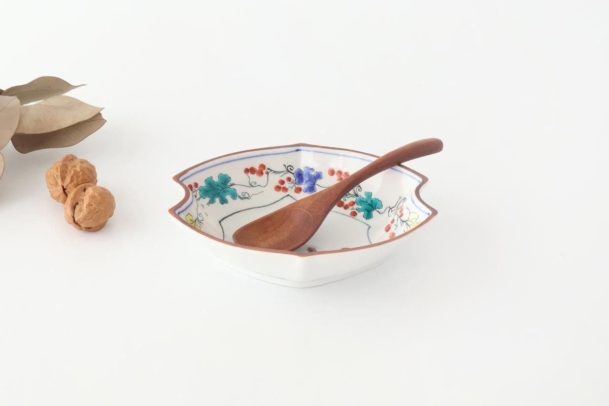 ぶどうにリス｜舟形向付｜磁器｜宮本泰山堂｜九谷焼｜和食器通販｜うち