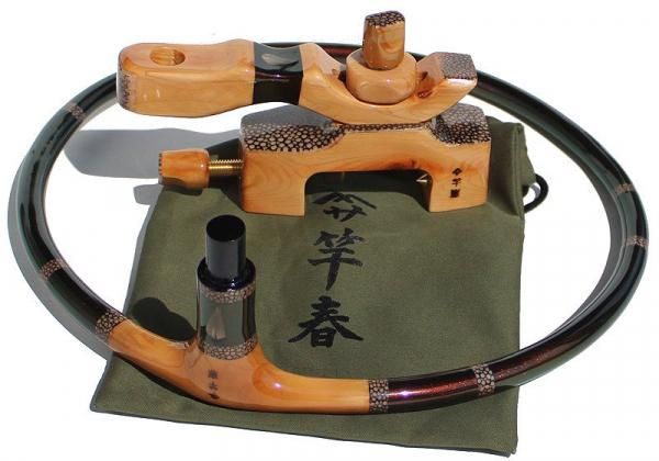 竿春工房” Sフルバージョン マジョーラレッド羽根サメ皮タモ置き台 弓