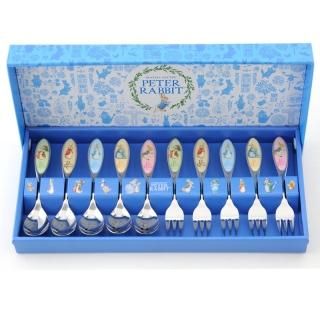 ピーターラビット】＜皿中七宝＞スプーン・フォーク(金仕上)10本セット