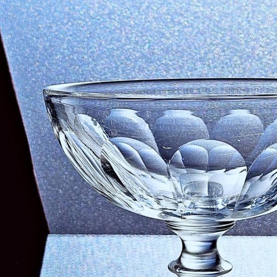 輝くオールドバカラ シンプルな機能美 蓋付きコンポート【1840年頃