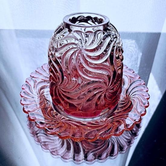 薔薇色のオールドバカラ ローザス・ミュルティプルのフェアリーランプ