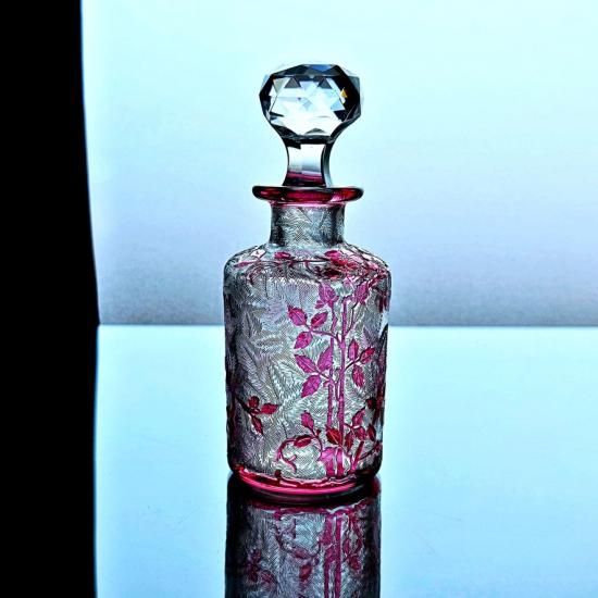 花のオールドバカラ エグランチエの香水瓶#40【1916年カタログ】ピンク