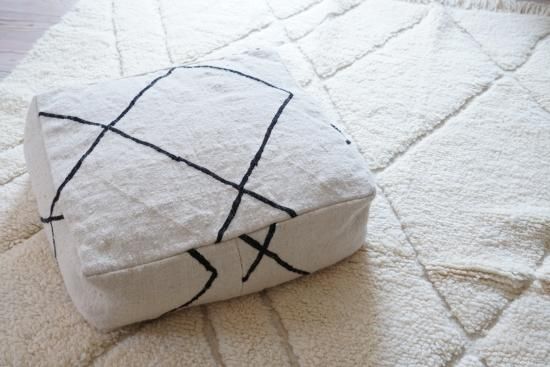 ベニワレンキリム/ プフ ブラックA - &MOROCCO モロッコラグの通販