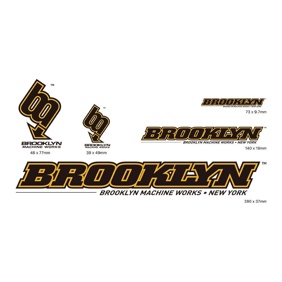 BROOKLYN MACHINE WORKS - STICKER SET - BLACK / YELLOW - W-BASE