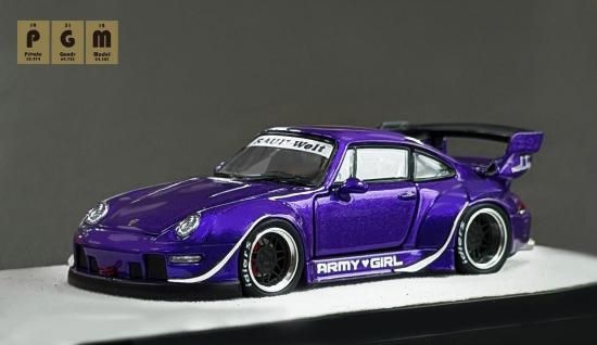 PGM 1/64 RWB 993 Purple Metallic フル開閉 四角台座 世界限定999台