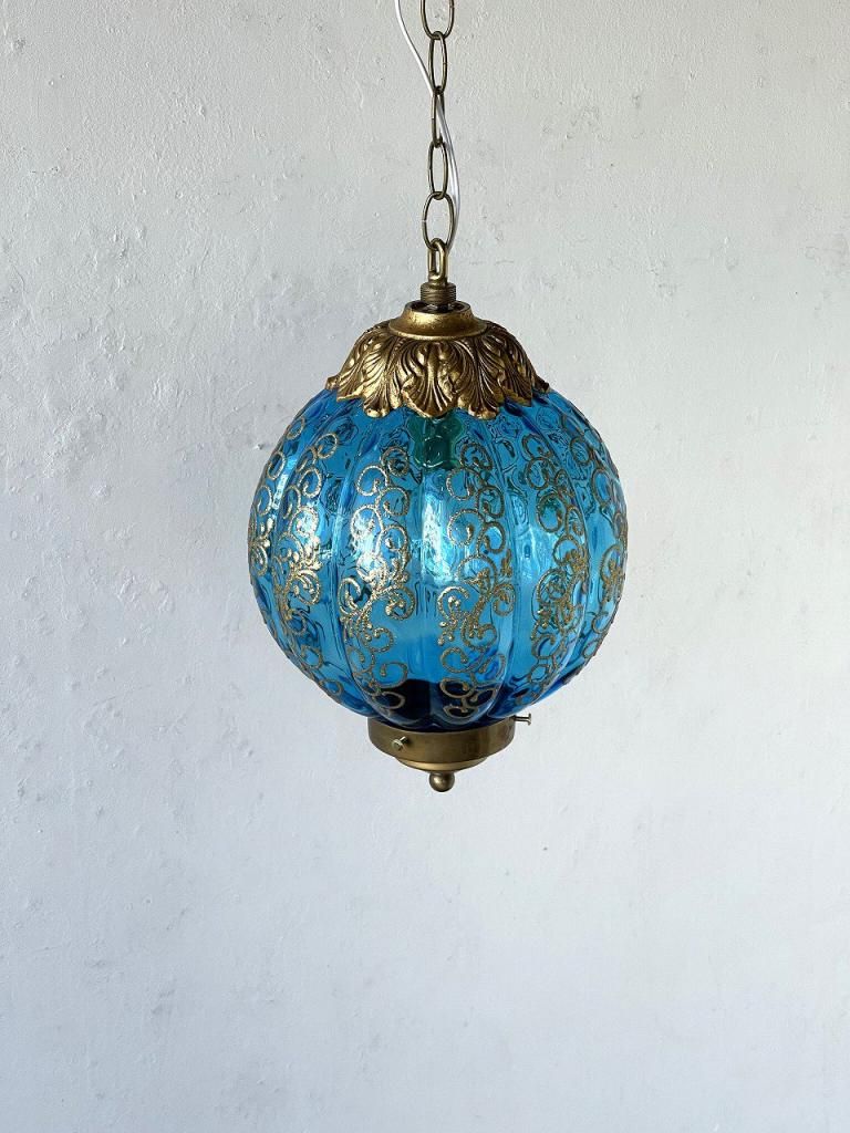 1960-70's ヴィンテージ カラーガラス ペンダントランプ