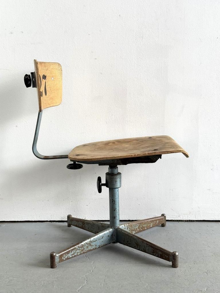 1940-50's ヴィンテージ ステンシル プライウッド デスクチェア