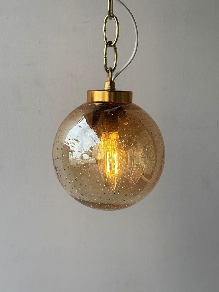 ヴィンテージ アンバーガラス ペンダントランプ - アンティーク