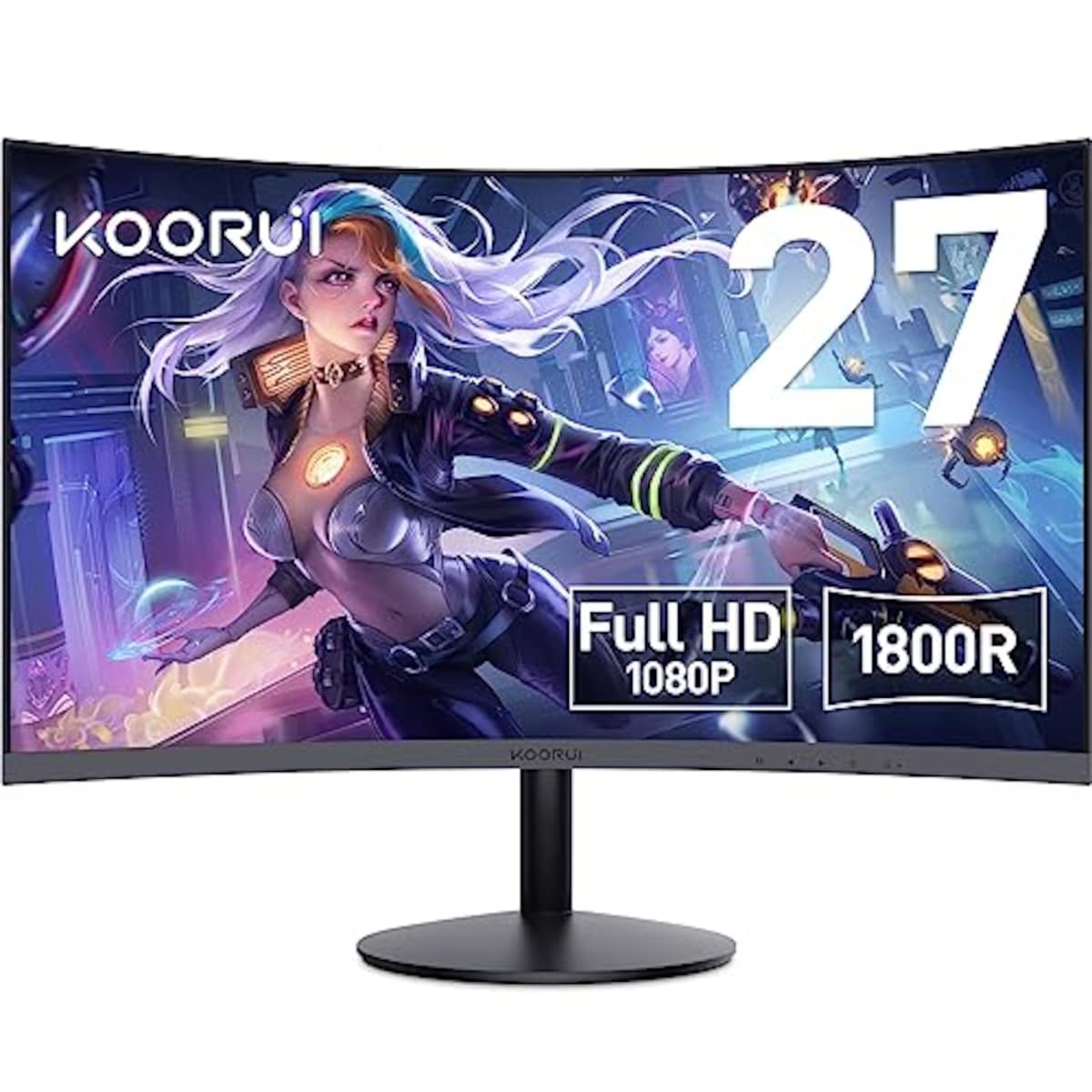 KOORUIのKOORUI モニター 27インチ 75Hz 5ms 曲面 モニター VAパネル