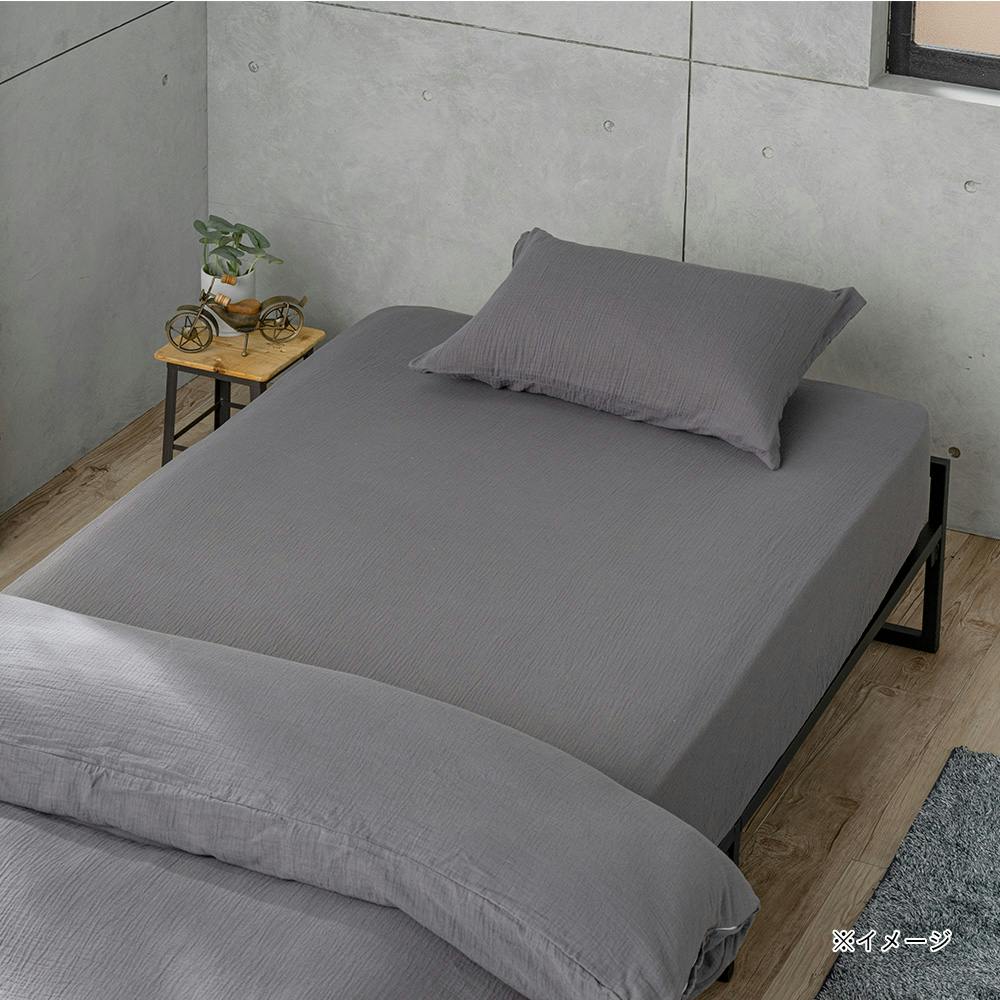 綿100%ガーゼのBOXシーツ ブラック セミダブル※カバーのみ | 布団・枕