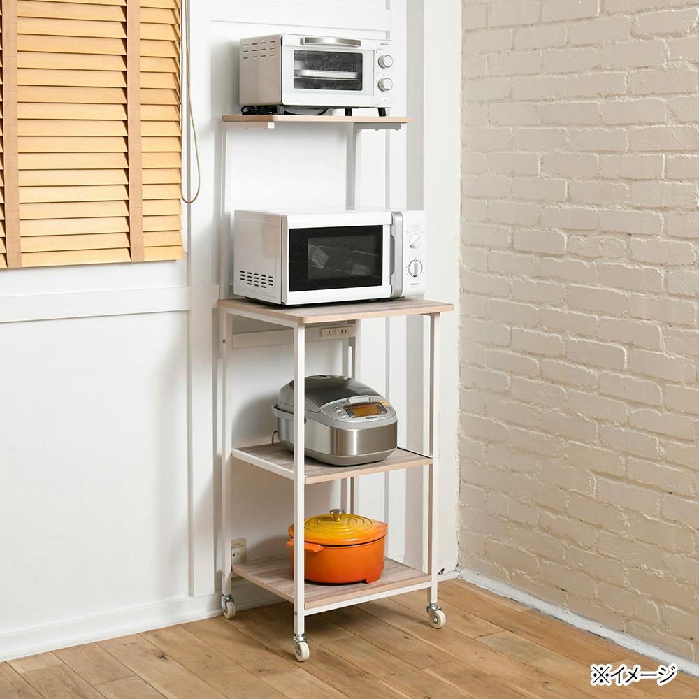 後藤家具物産 コンパクト国産レンジ台扉タイプ ルシード/ナチュラル色