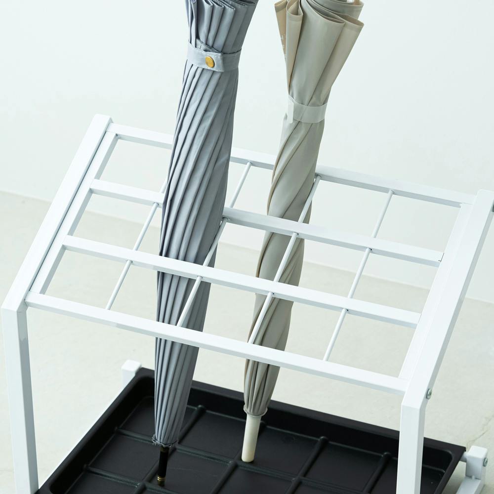 15マス傘立て(ホワイト)】幅48×奥行29.5×高さ43cm 15本用 新生活 カサ