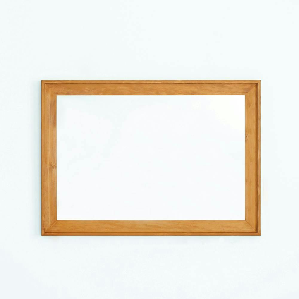 L型フレームウォールミラー(730×1030)(ハニーブラウン)】鏡 かがみ