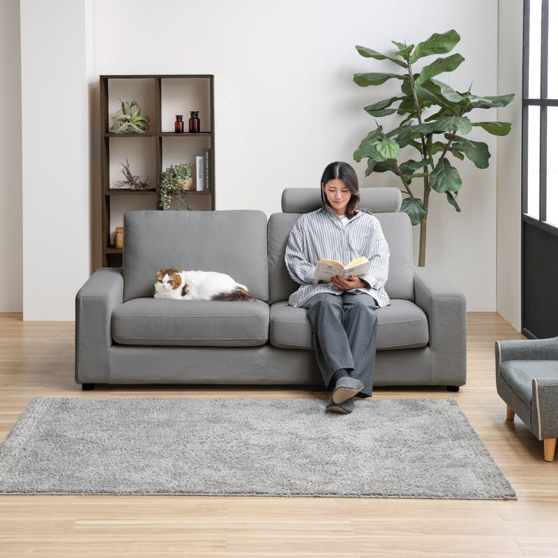 関家具 PETTO アビー 3人掛けソファ 幅186cm PC19 スモーキーグレー