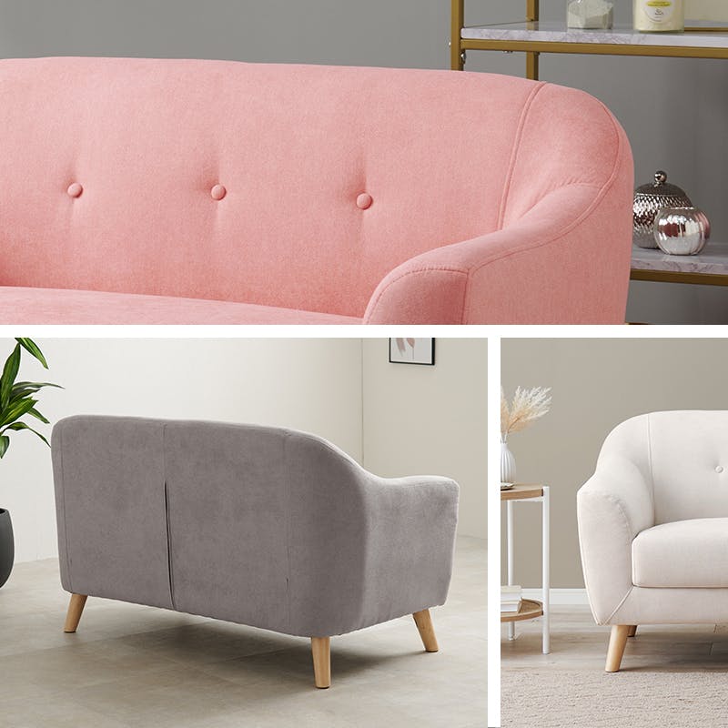 萩原スリーアイ HAGIHARA ソファ エメル2P-PB ピンクベージュ 二人掛け