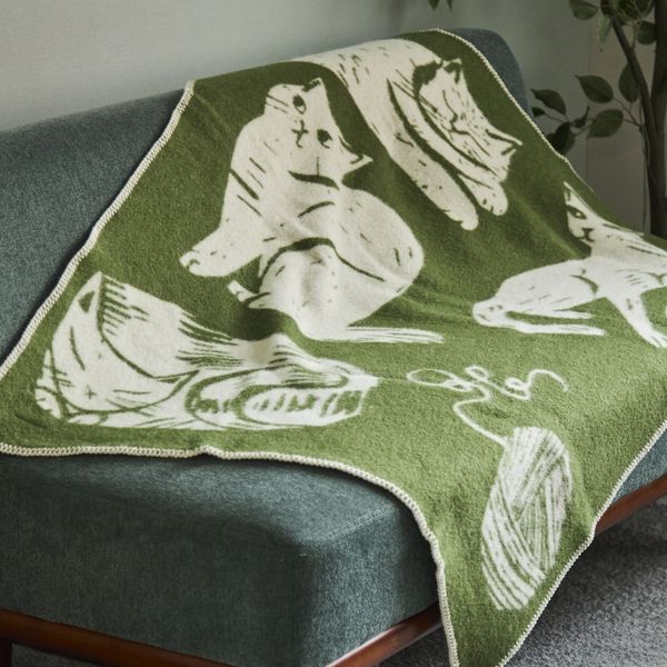 LAPUAN KANKURIT/KISSANPÄIVÄT ウールブランケット 90×130cm -愛らしい