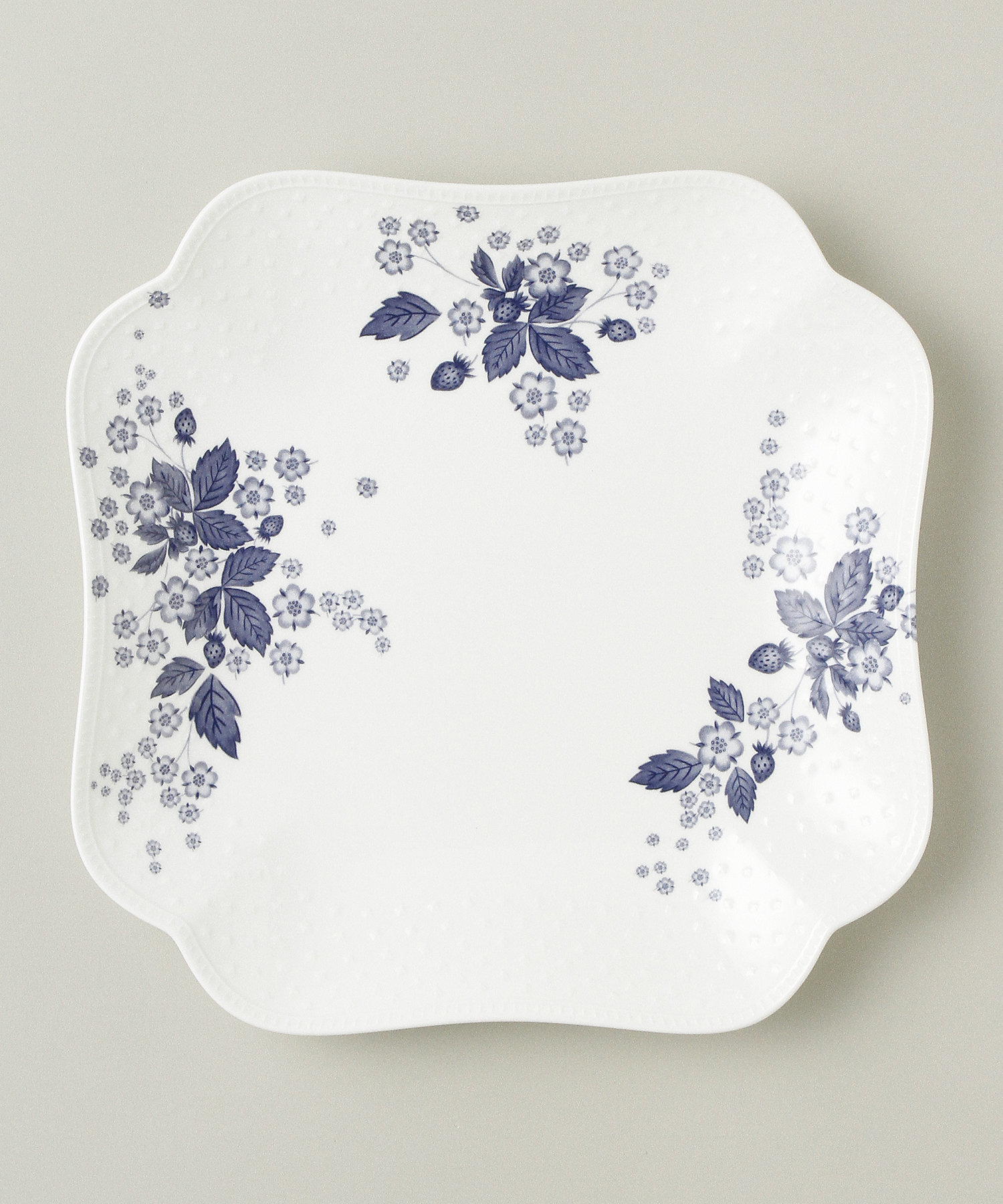 ストロベリー ブルーム インディゴ スクエアプレート 27cm