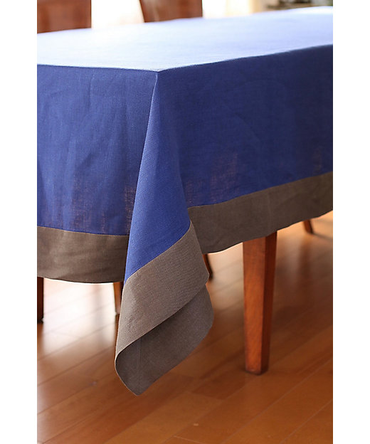 AX Linen＞クラシックソリッド テーブルクロス ネイビー